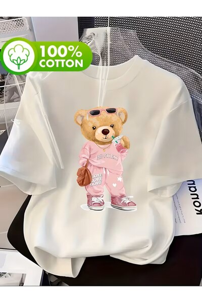 H&GHAMLEGİYİM Μπλουζάκι με στάμπα. Κοντομάνικο καλοκαιρινό & ανοιξιάτικο casu...