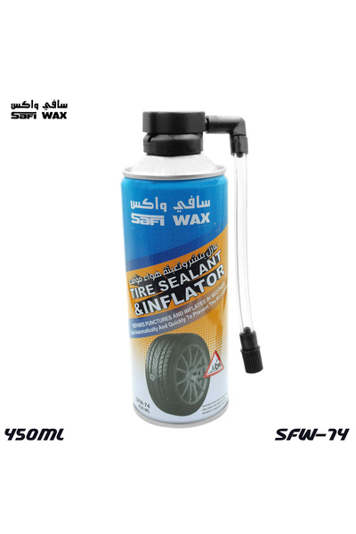 SAFI WAX سائل مانع تسرب الإطارات SFW-74 سعة 450 مل، أداة إصلاح الطوارئ للإطار...