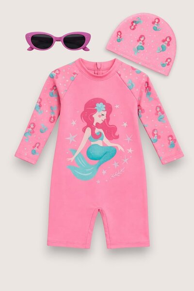 My Kids Wear Παιδικό Σετ Μαγιό με Σχέδια - Σετ 2 τεμαχίων με Καπέλο και Γυαλι...