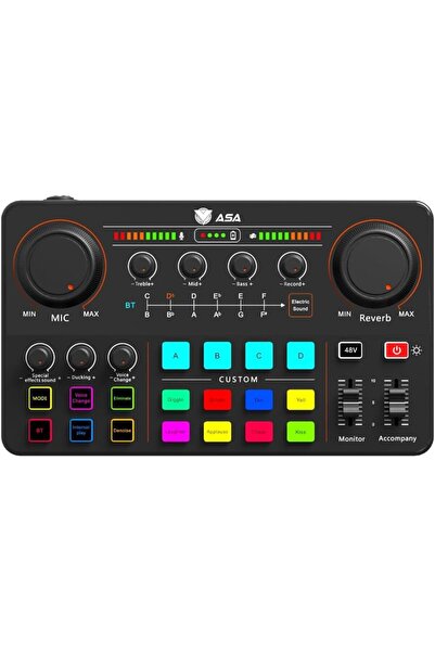 ASA Professional A11 Sound Card with Digital Voice Control and RGB Lighting