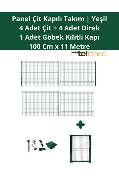 Telfence Panel Çit Takımı 11 Metre ( 4 Çit + 4 Direk + Kilitli Kapı ) Avantaj...