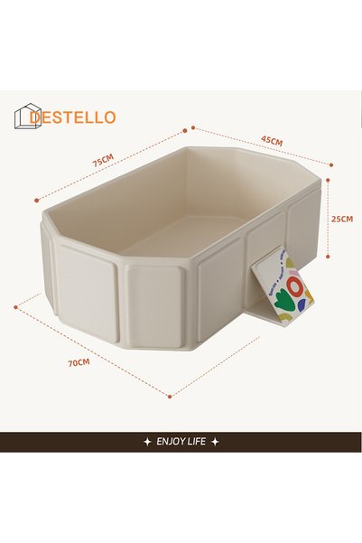 Destello ®   Cădiță pliabilă pentru copii, instalare ușoară, plastic, bej închis, 75 x 45 x 25 cm