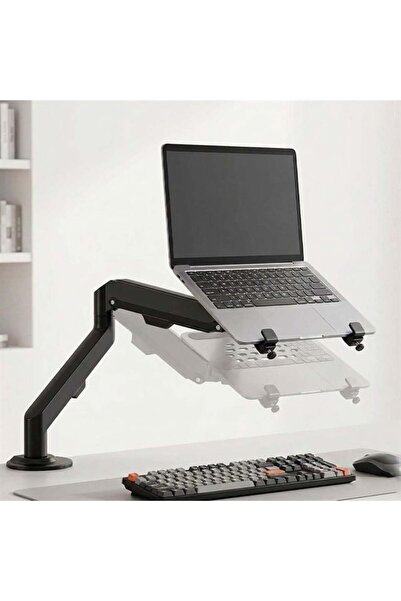 Powermaster PM-27096 حامل كمبيوتر محمول وشاشة 2 في 1 مع ممتص صدمات احترافي