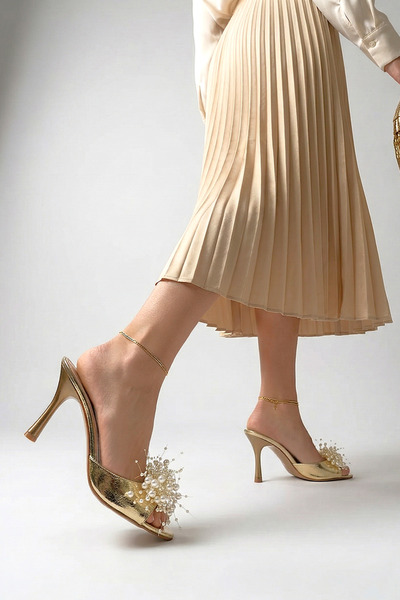 Gökhan Talay Almas Εύκαμπτη Μαλακή Αντιολισθητική Σόλα (8 εκ.) Χρυσό Μεταλλικ...