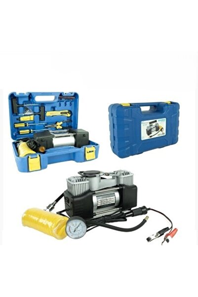 Sentinel Hava Kompresörü Çift Piston 12v çakmak Fişli ve Akü Bağlantılı