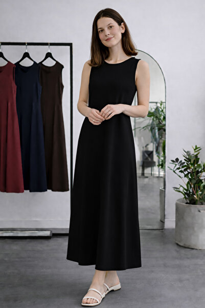 benguen Αμάνικο εσωτερικό φόρεμα N8102 Μαύρο