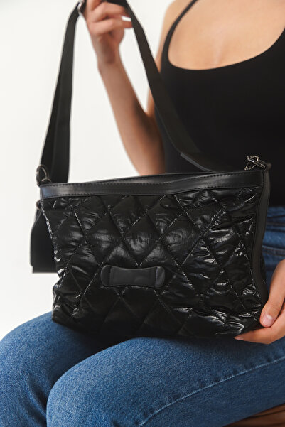 FEMME Women's Black Quilted Crossbody Shoulder Bag Daily Stylish Use Bag Loren