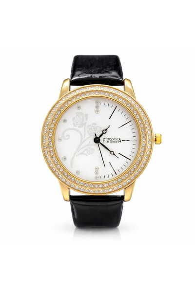 Francesca di Geneva Ladies' watch, Francesca di Geneva, Gold, Black Strap