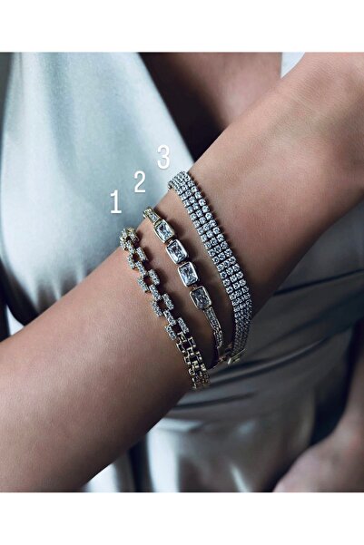 XUPING JEWELRY سلسلة KUYUMCU مكونة من 3 صفوف من أحجار الزركون مقاس 17+2 سم، س...