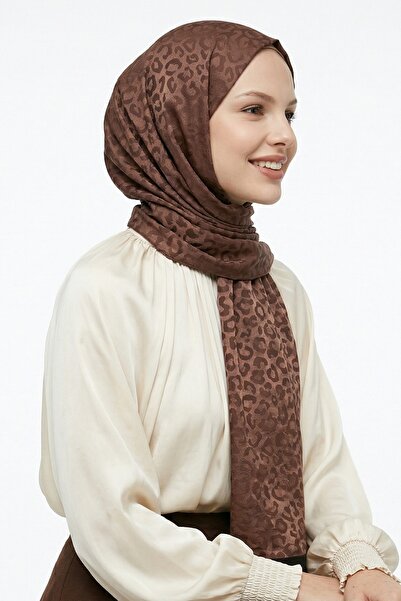 InStyle Leopard Pattern Brown Jacquard Cotton Shawl