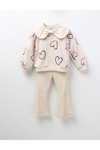 MiniKids Κρεμ χρώματος καρδιόσχημο σύνολο για κορίτσια Yvona "