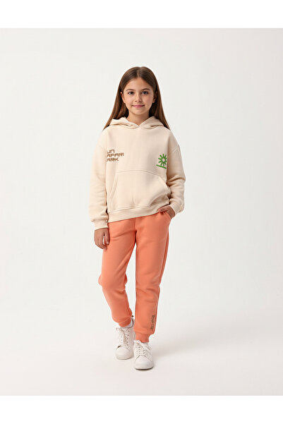 MiniKids Σαν Σαφάρι Παρκ φόρμα με επένδυση, κρεμ-πορτοκαλί