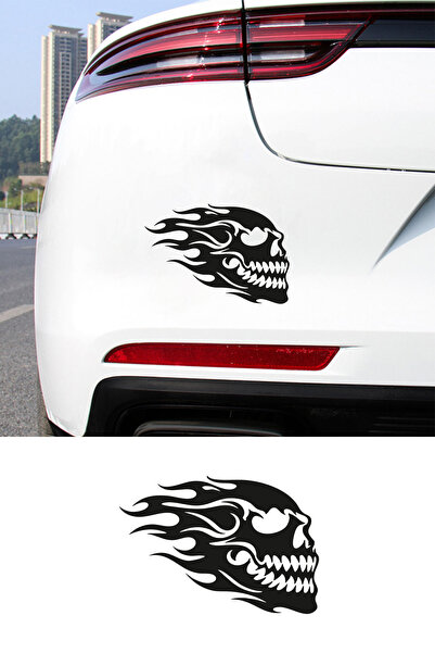 New Jargon Alevli Kuru Kafa Oto Sticker - Modifiye Araç Sticker - Alevli Arab...