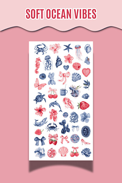 Hume Craft Estetik Deniz Rüyası Temalı Sticker Seti Scrapbook Bullet Journal ...