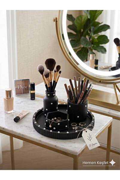 Violet Design Çok Amaçlı Dekoratif Tepsi Seti | Makyaj Takı Organizer Mumluk ...