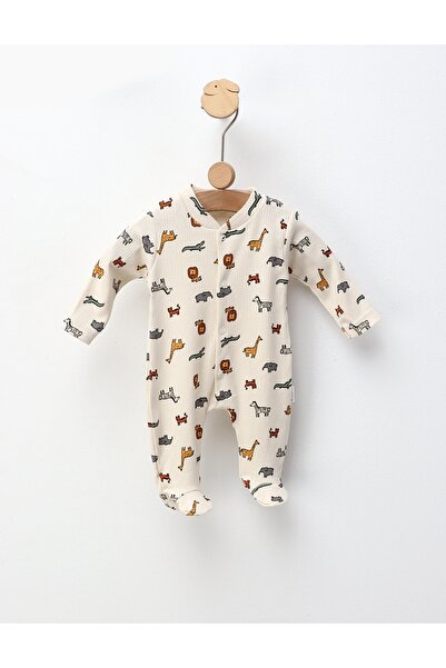 MiniKids Πλεκτή ολόσωμη φόρμα με μποτάκια, Animalute, κρεμ