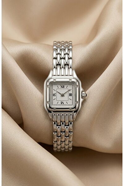 KLISHE Butik Women's Steel Watch Silver Color Square Case Vintage Classic Old...