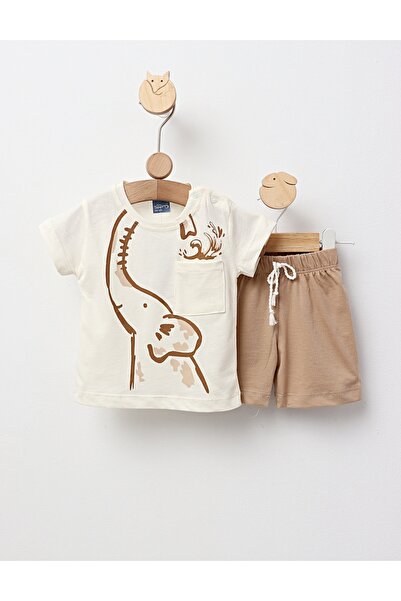 MiniKids Καλοκαιρινή στολή, κρεμ-μπεζ ελέφαντας