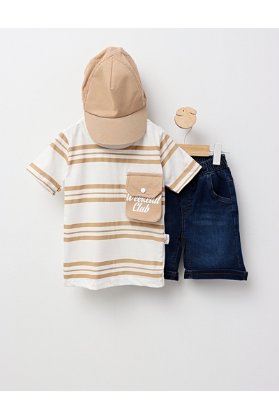 MiniKids Καλοκαιρινό σετ, Weekend Club, κρεμ-λευκό