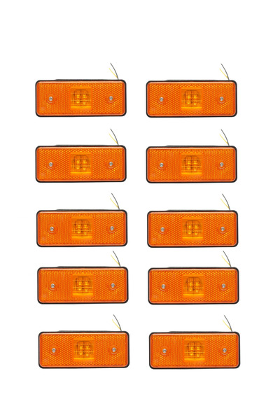 ERK 10 τεμάχια Φωτιστικό πλευρικό με 4 LED για φορτηγό SMD 12V-24V Κίτρινο