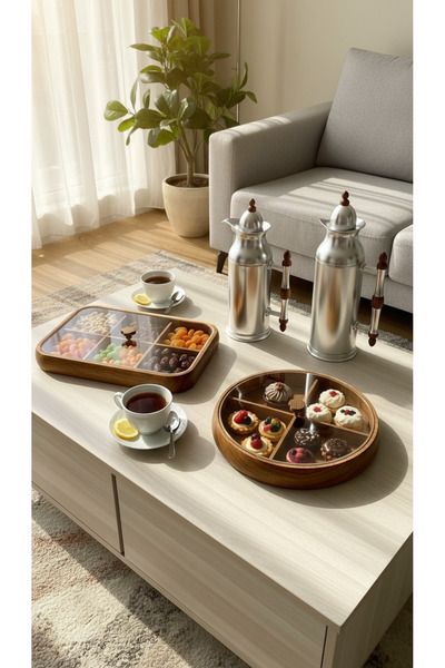 Generic Tea and Coffee Tramss Set with Dessert and Nut Plate - Elegant, Integ...