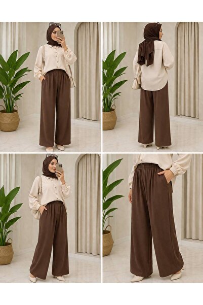 İLGEN FASHİON Παντελόνι με ελαστική μέση και μπατζάκια σε σχήμα σωλήνα – Άνετ...