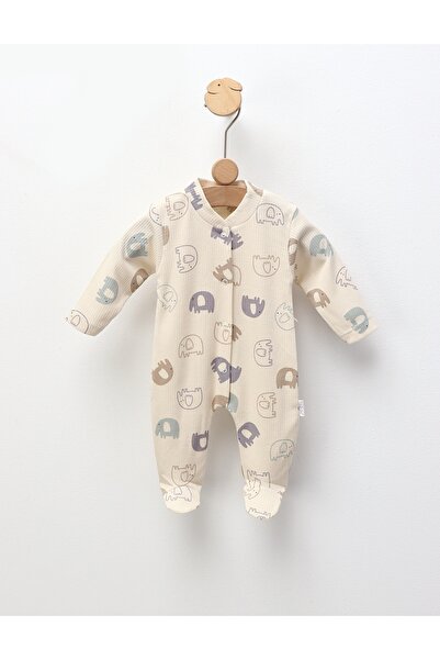 MiniKids Πλεκτή ολόσωμη φόρμα με μποτάκια, Elefantei, κρεμ