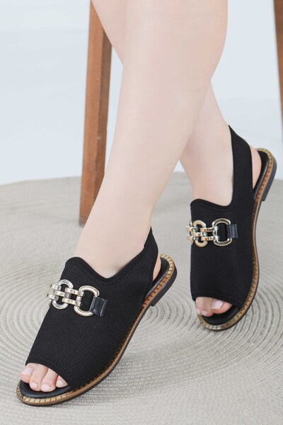 TOFİSA Γυναικεία σανδάλια με μαύρη πόρπη - 27442