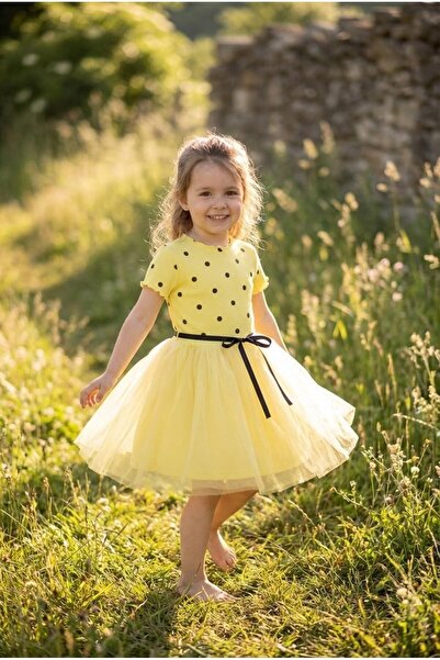 COOLMINIES Καλοκαιρινό φόρεμα για κοριτσάκια με πουά επένδυση και φούστα τούτ...