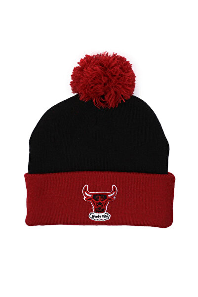 Mitchell & Ness Δύο μαύρα σκουφάκια POM Chicago Bulls