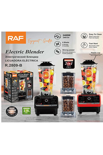 raf Μπλέντερ 2 σε 1 R.2809-B με μύλο άλεσης και 6 λεπίδες από ανοξείδωτο ατσάλι