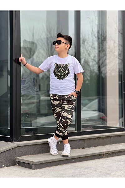 BERFONZO KIDS Σετ με λεπτομέρειες καμουφλάζ για αγόρια