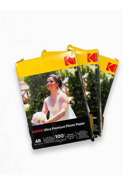 Kodak 260 Gram 3'lü 10x15cm 100'lük Parlak Glossy Ultra Premium İnkjet Fotoğr...