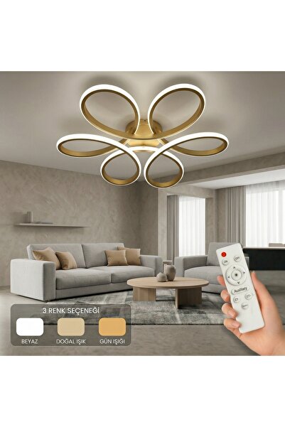 AvizeGO Niva LED Plafonyer Avize 3 Renk Kumandalı