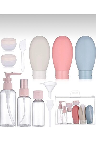 Charlotte Candle Seyahat Bakım Seti 13 Parça Özel Üretim Krem Şişeleri Dezanf...