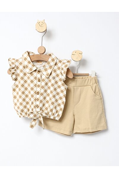 MiniKids Σετ vara Τοπ Κροπ Αμμώδες μπεζ