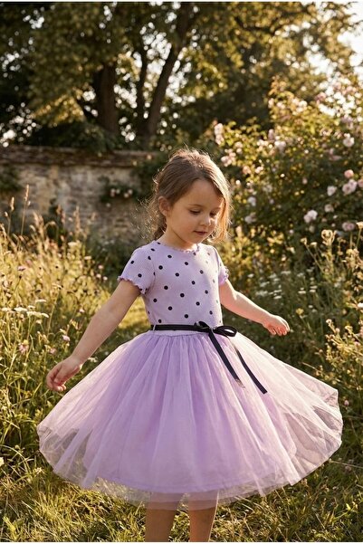 COOLMINIES Καλοκαιρινό φόρεμα για κοριτσάκια με πουά επένδυση και φούστα τούτ...