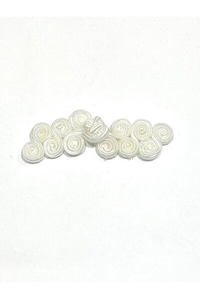 karantuhafiye Ιαπωνικό πλεκτό κουμπί / Μεσαίο μέγεθος (9 εκ.) Εκρού (03730)