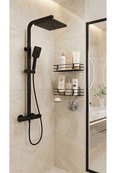 ANZA HOME Banyo Yapışkanlı Banyo Rafı, 2'li Banyo Düzenleyici, Duş Rafı Organ...