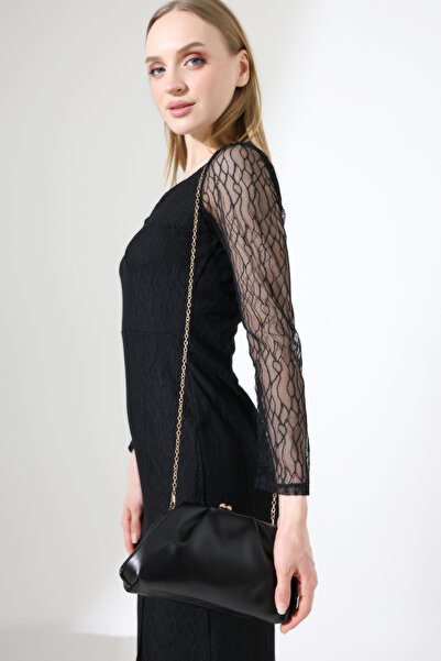 BALANZ ΜΑΥΡΟ ΓΥΝΑΙΚΕΙΟ ΒΡΑΔΙΝΟ ΦΟΡΕΜΑ ΜΕ ΑΛΥΣΙΔΑ ΚΟΡΔΕΛΑ, ΚΟΜΨΟ ΜΙΝΙΜΑΛ ΝΤΡΑΠ...