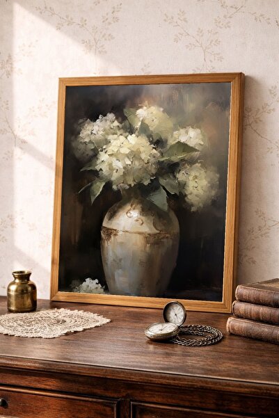 Tuba Decor Tablou cu ramă dintr-o singură bucată din lemn, serie vintage