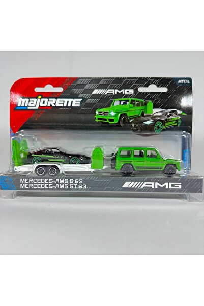 Majorette مجموعة سيارات فاخرة طراز مرسيدس-AMG G 63/ مرسيدس-AMG GT 63 مع مقطور...