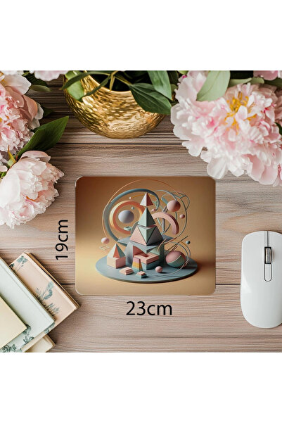 Empressco Mouse Pad Geometric pe podea texturată cu piatră - 19x23 cm 2 mm Mo...
