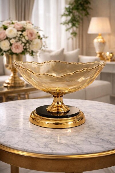 Monoart Μοντέρνας σχεδίασης μεταλλική βάση, γυάλινη φρουτιέρα & διακοσμητικό ...