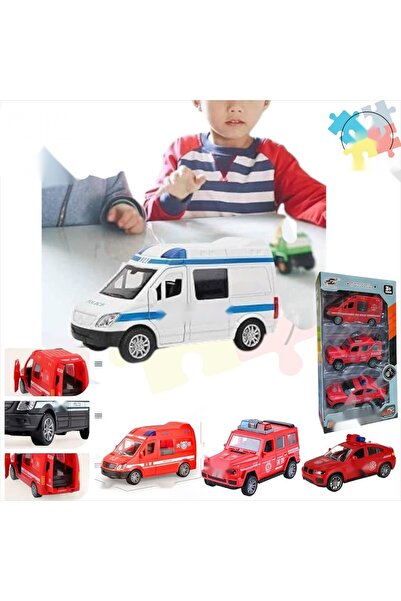 Trendbaby طقم 3 سيارات طوارئ كبيرة وصغيرة شرطة وإسعاف من Trend Baby & Trend Kids