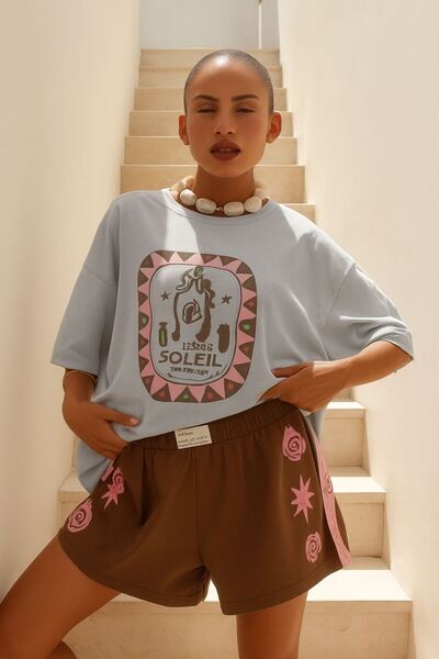 DM DOLCE MORE Μπλουζάκι με στάμπα TIBRAIL, Oversize Unisex T-shirt 2PV1