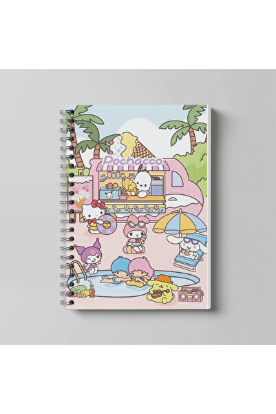 nihonwosekai Sanrio Kuromi Cinnamoroll Melody Purin Anime Notebook A4 Size 60...