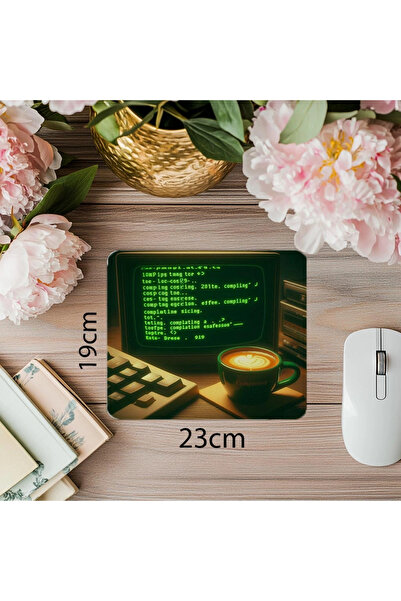 Empressco Zeleni terminalni ekran i espresso podloga za miša - 19x23 cm 2 mm ...
