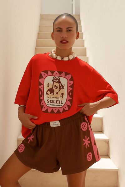 DM DOLCE MORE Tibrail Printed T-Shirt Oversized Unisex T-Shirt 2Pv1