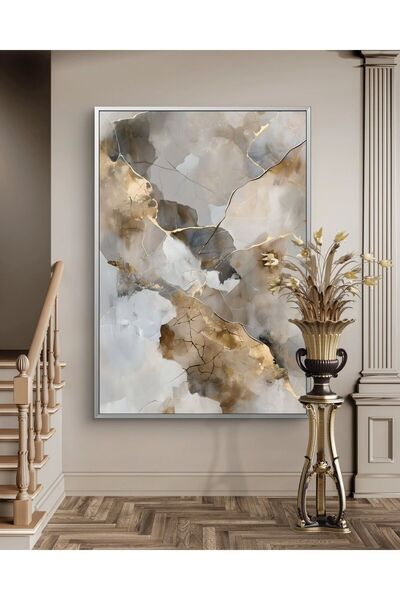 lawhat Luxury Gold Abstract Panel – Marble Elegance with Enchanting Detail